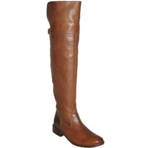 Frye Shirley Leather Riding Boots Women's Size 6B Brown Over-the-Knee Western